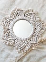 Centro de mesa en macrame color blanco